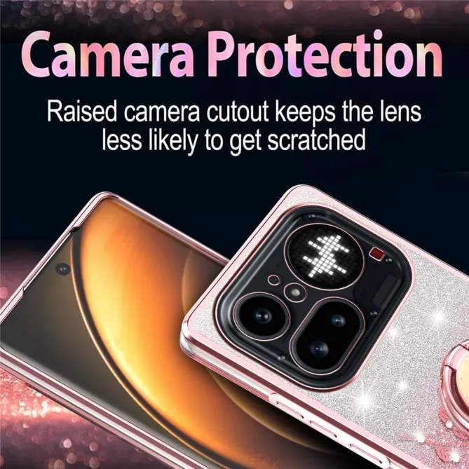 Coque Nothing Phone (4a) Pro Fleurs Pailletée Support Rotatif