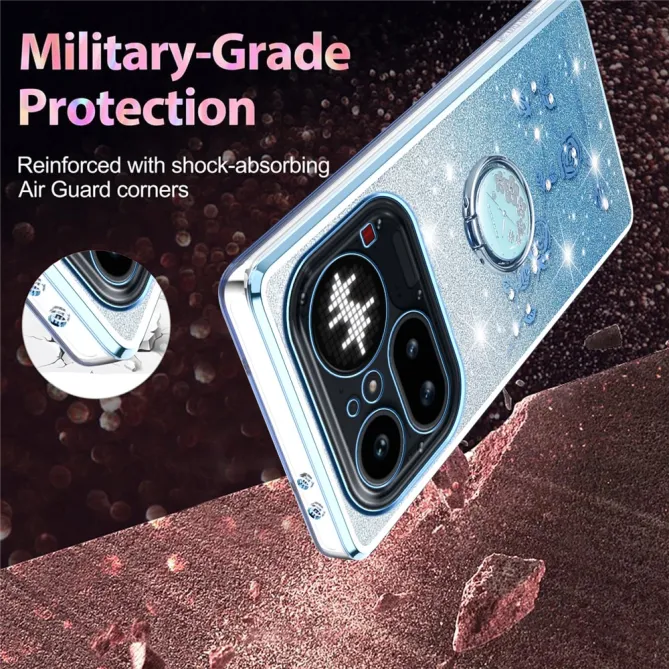 Coque Nothing Phone (4a) Pro Fleurs Pailletée Support Rotatif