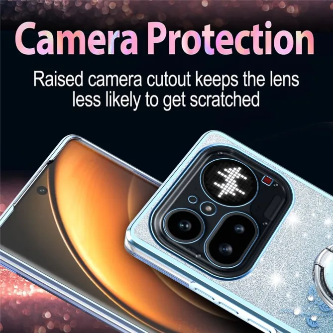 Coque Nothing Phone (4a) Pro Fleurs Pailletée Support Rotatif