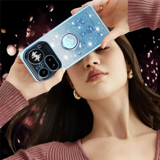 Coque Nothing Phone (4a) Pro Fleurs Pailletée Support Rotatif