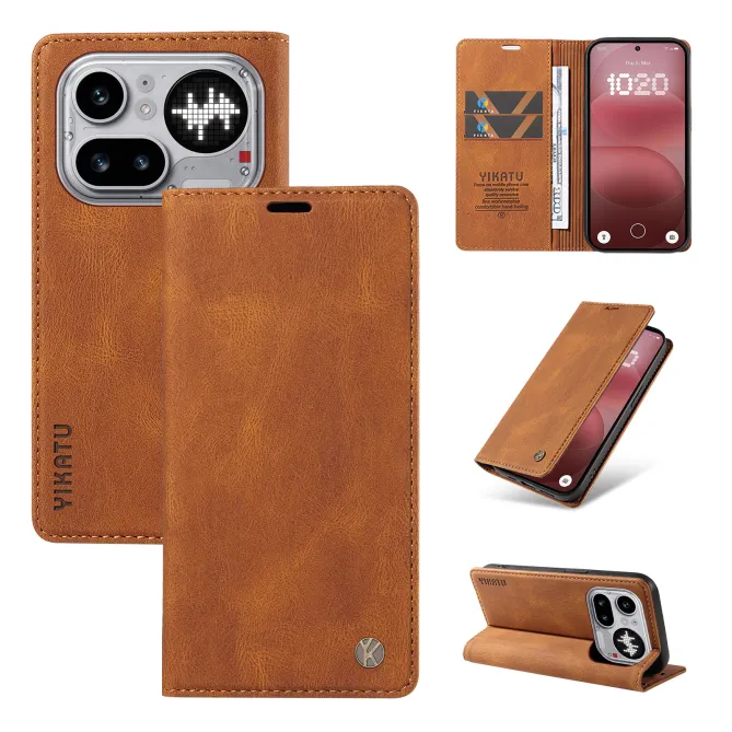 Étui Nothing Phone (4a) Pro YIKATU Simili Cuir Skin Touch