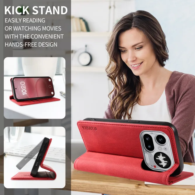 Étui Nothing Phone (4a) Pro YIKATU Simili Cuir Skin Touch