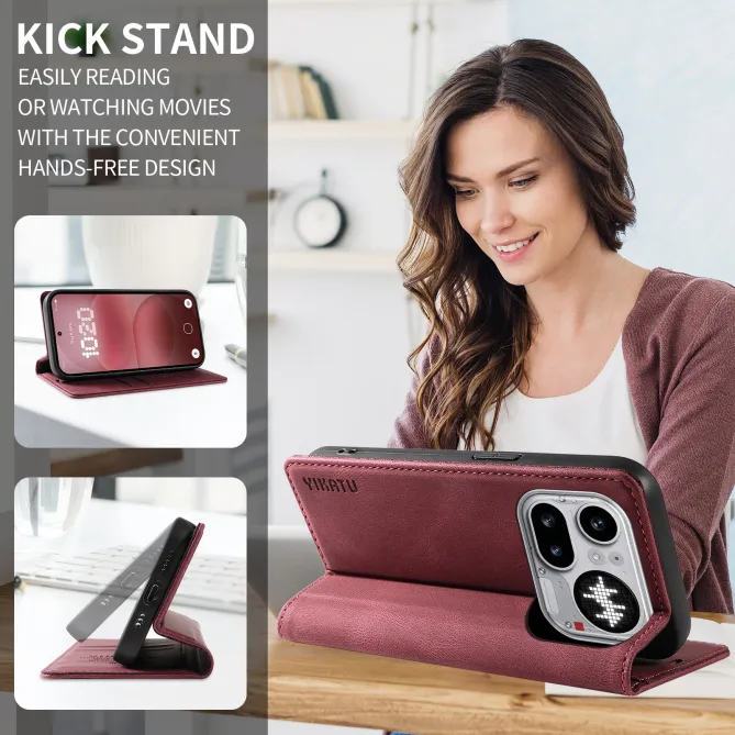 Étui Nothing Phone (4a) Pro YIKATU Simili Cuir Skin Touch