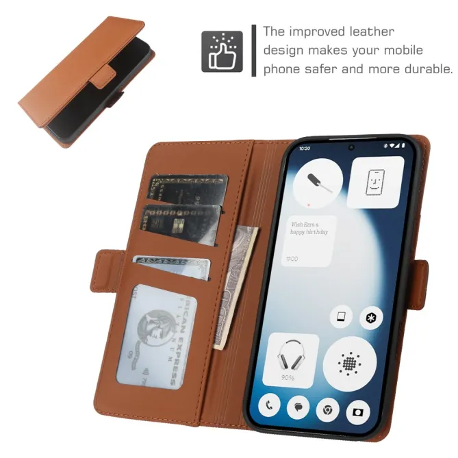 Housse Nothing Phone (3a) Lite Simili Cuir Skin-Touch avec Porte-Cartes