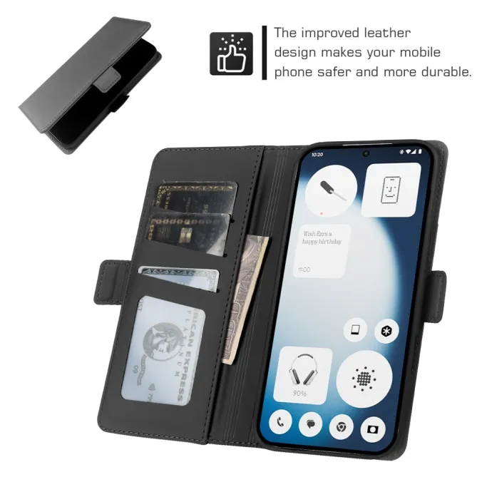 Housse Nothing Phone (3a) Lite Simili Cuir Skin-Touch avec Porte-Cartes