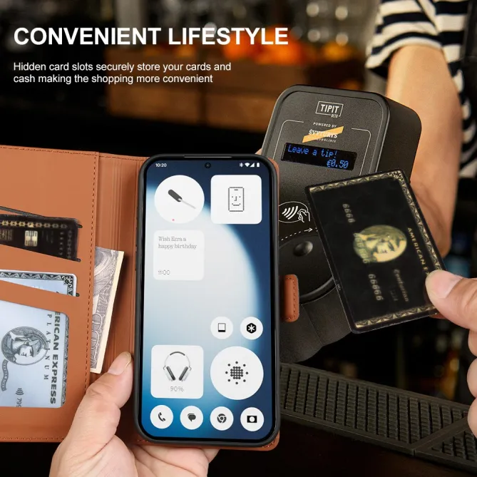 Housse Nothing Phone (3a) Lite Simili Cuir Skin-Touch avec Porte-Cartes