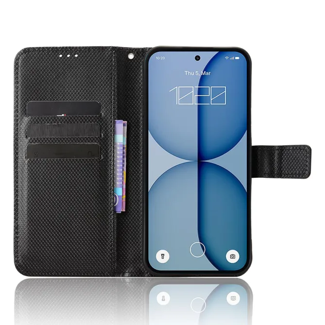 Housse Nothing Phone (4a) Simili Cuir Diamant avec Lanière