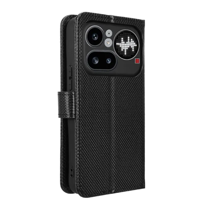 Housse Nothing Phone (4a) Pro Simili Cuir Diamant avec Lanière