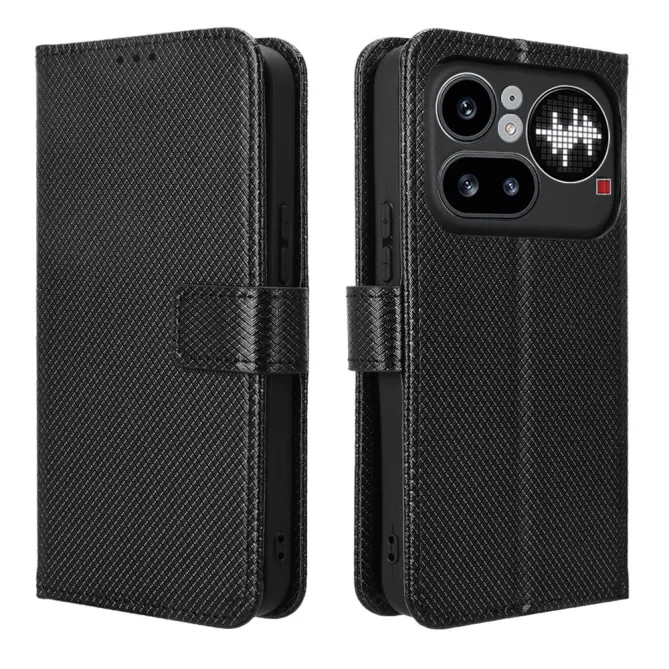 Housse Nothing Phone (4a) Pro Simili Cuir Diamant avec Lanière