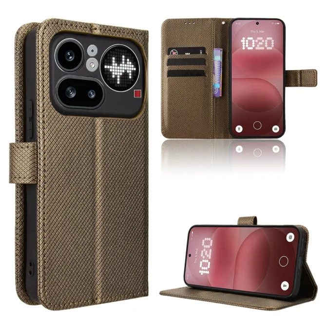 Housse Nothing Phone (4a) Pro Simili Cuir Diamant avec Lanière