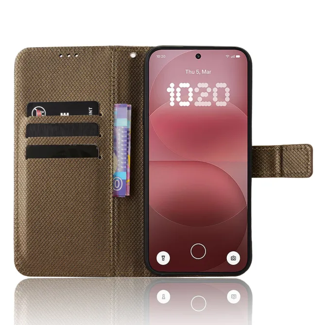 Housse Nothing Phone (4a) Pro Simili Cuir Diamant avec Lanière