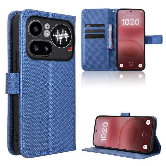 Housse Nothing Phone (4a) Pro Simili Cuir Diamant avec Lanière