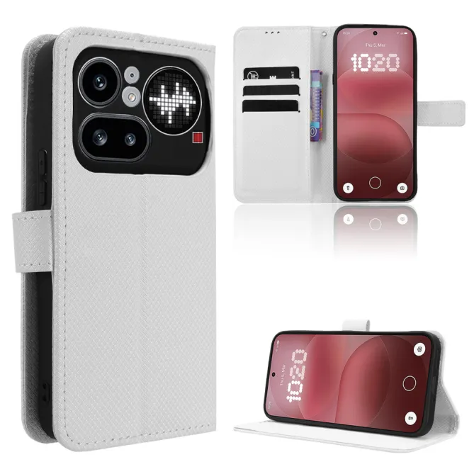 Housse Nothing Phone (4a) Pro Simili Cuir Diamant avec Lanière