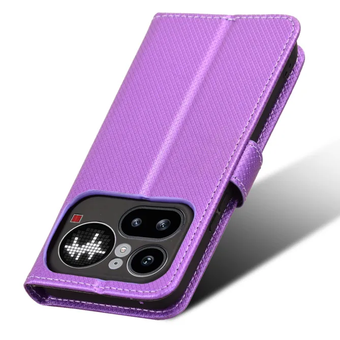 Housse Nothing Phone (4a) Pro Simili Cuir Diamant avec Lanière