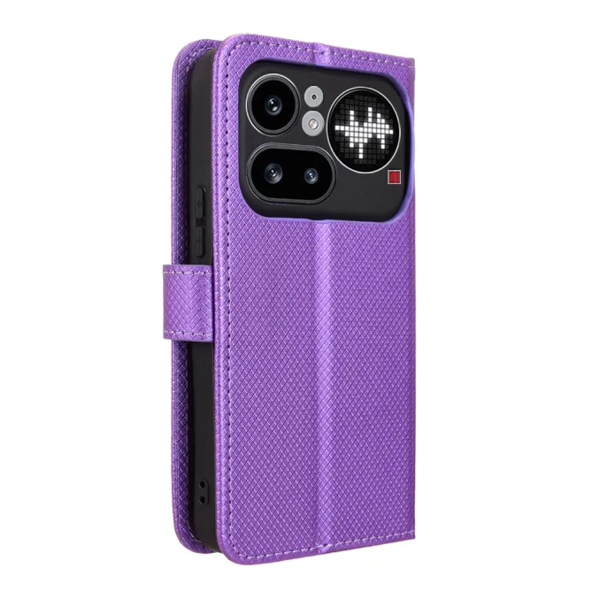 Housse Nothing Phone (4a) Pro Simili Cuir Diamant avec Lanière