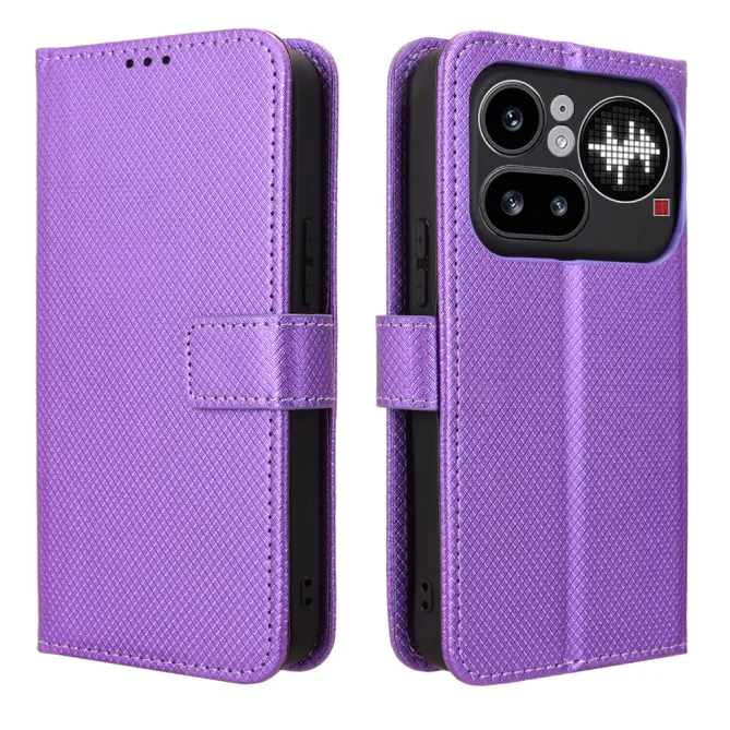 Housse Nothing Phone (4a) Pro Simili Cuir Diamant avec Lanière