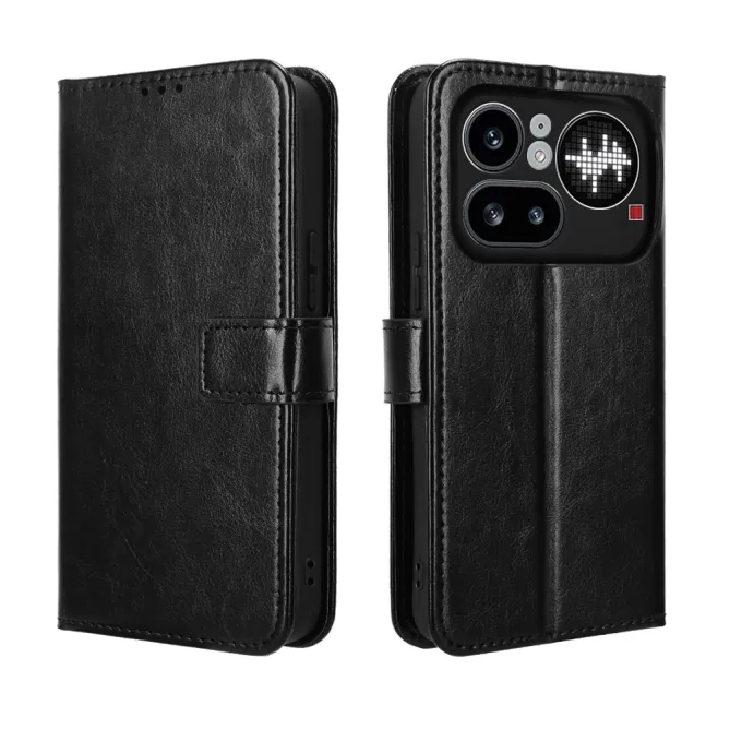 Housse Nothing Phone (4a) Pro Simili Cuir Patiné avec Lanière