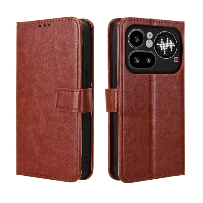 Housse Nothing Phone (4a) Pro Simili Cuir Patiné avec Lanière