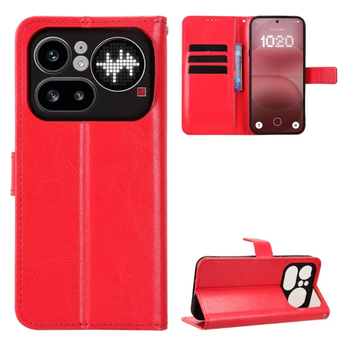 Housse Nothing Phone (4a) Pro Simili Cuir Patiné avec Lanière