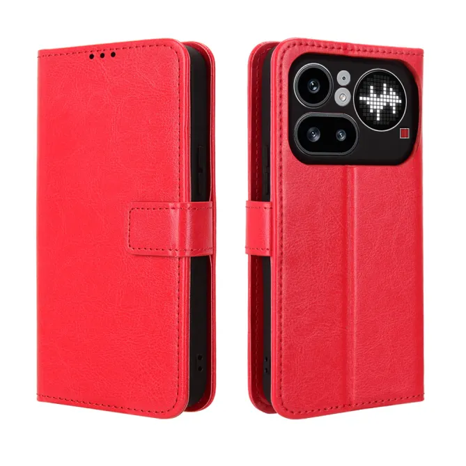 Housse Nothing Phone (4a) Pro Simili Cuir Patiné avec Lanière