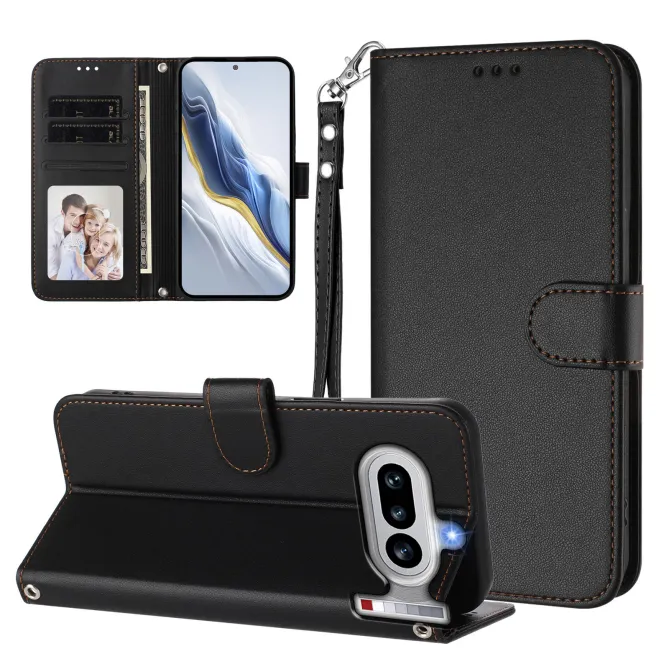 Housse Nothing Phone (4a) Élégance Simili Cuir Coutures Apparentes