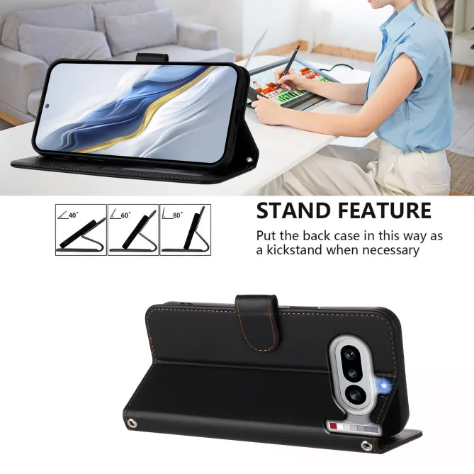 Housse Nothing Phone (4a) Élégance Simili Cuir Coutures Apparentes