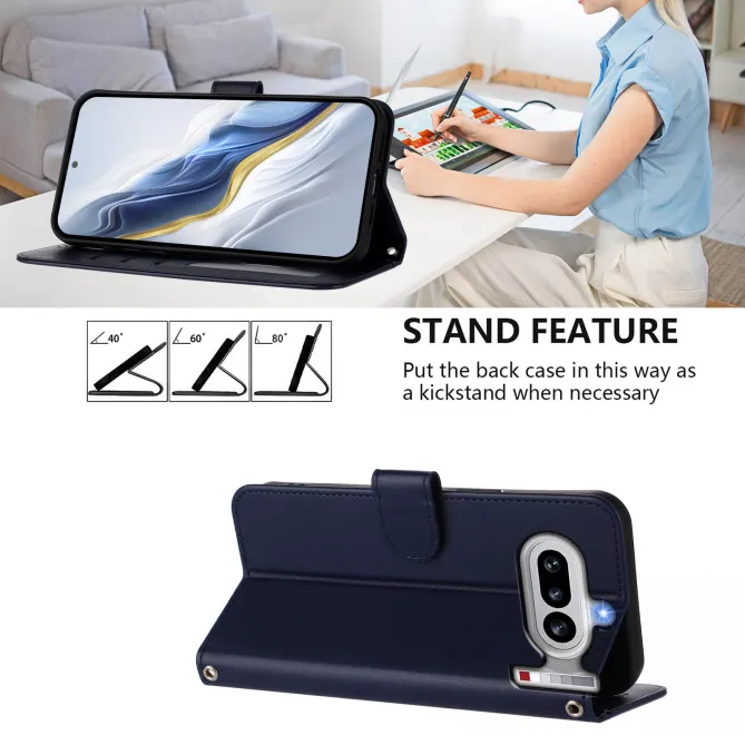 Housse Nothing Phone (4a) Élégance Simili Cuir Coutures Apparentes