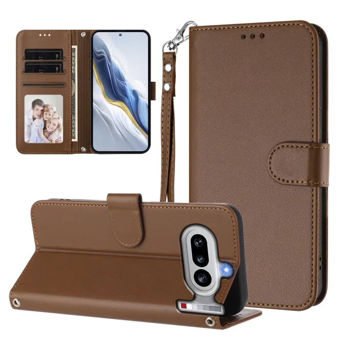 Housse Nothing Phone (4a) Élégance Simili Cuir Coutures Apparentes