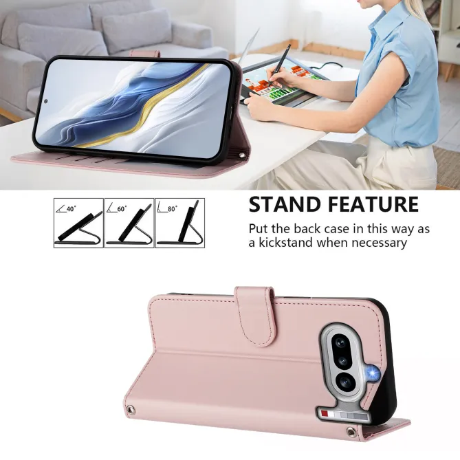 Housse Nothing Phone (4a) Élégance Simili Cuir Coutures Apparentes