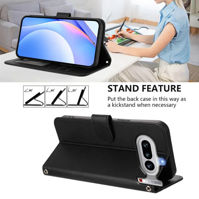 Housse Nothing Phone (4a) Portefeuille RFID Simili Cuir avec Dragonne