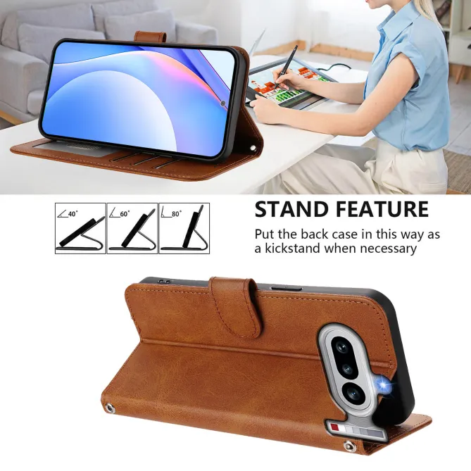 Housse Nothing Phone (4a) Portefeuille RFID Simili Cuir avec Dragonne