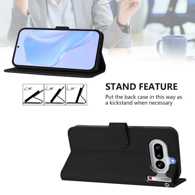 Housse Nothing Phone (4a) Portefeuille Simili Cuir avec Dragonne