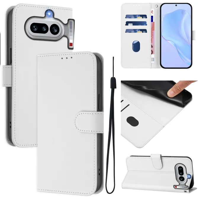 Housse Nothing Phone (4a) Portefeuille Simili Cuir avec Dragonne