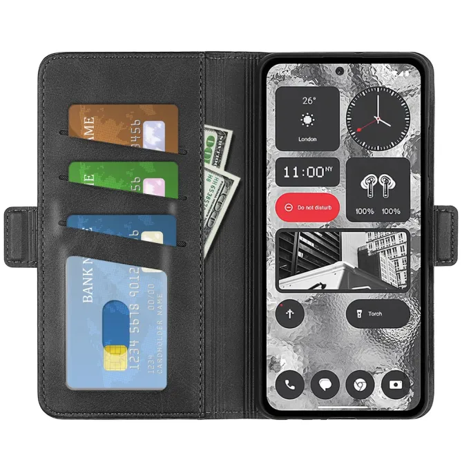 Coque Nothing Phone (2) Simili Cuir Béquille Antichoc Protection