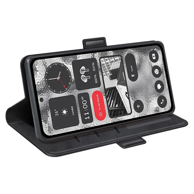 Coque Nothing Phone (2) Simili Cuir Béquille Antichoc Protection