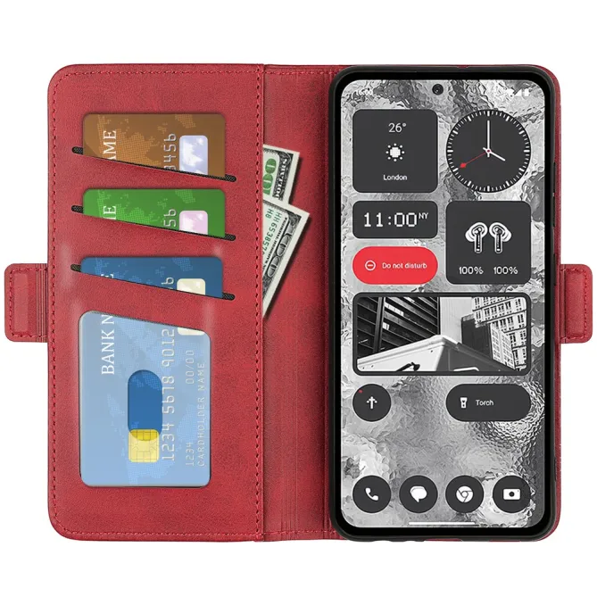 Coque Nothing Phone (2) Simili Cuir Béquille Antichoc Protection