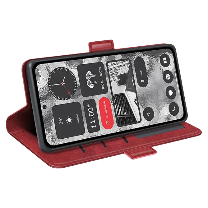 Coque Nothing Phone (2) Simili Cuir Béquille Antichoc Protection