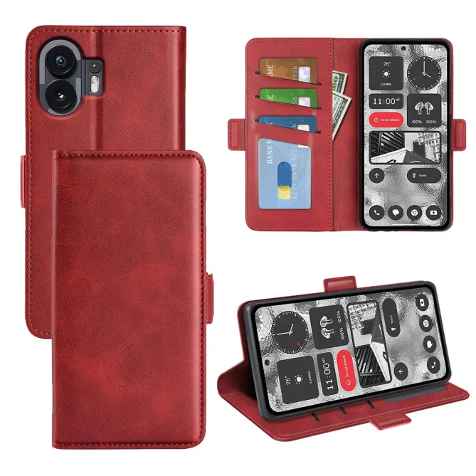 Coque Nothing Phone (2) Simili Cuir Béquille Antichoc Protection