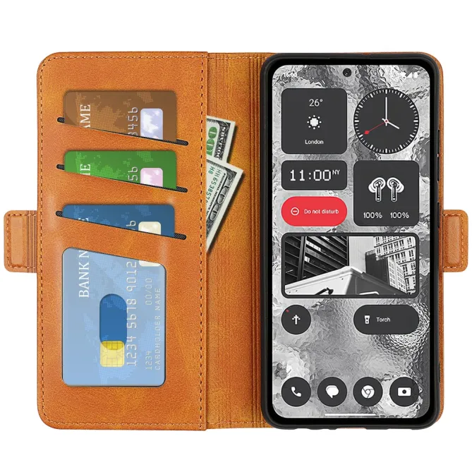 Coque Nothing Phone (2) Simili Cuir Béquille Antichoc Protection