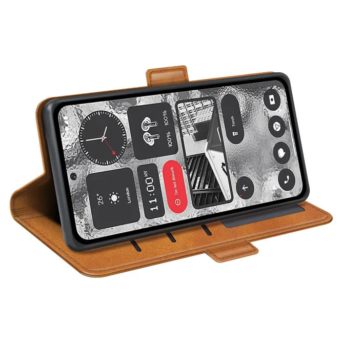 Coque Nothing Phone (2) Simili Cuir Béquille Antichoc Protection