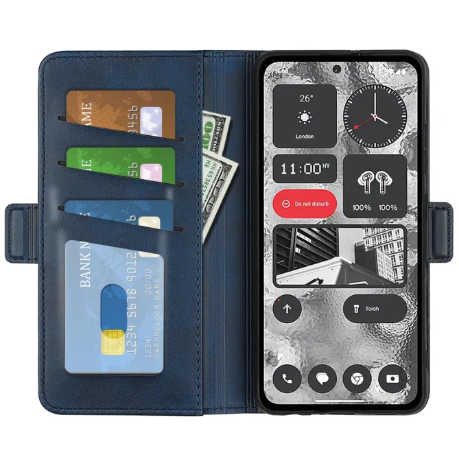 Coque Nothing Phone (2) Simili Cuir Béquille Antichoc Protection