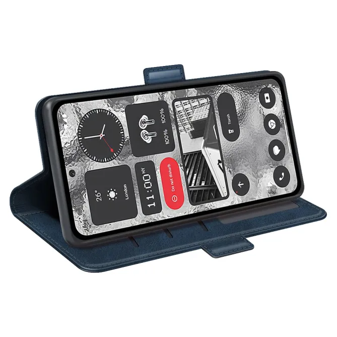 Coque Nothing Phone (2) Simili Cuir Béquille Antichoc Protection