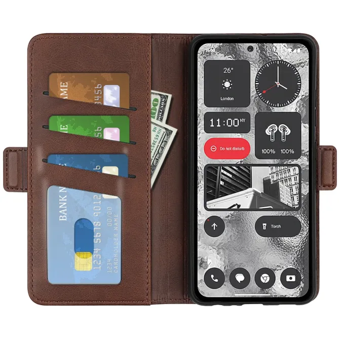 Coque Nothing Phone (2) Simili Cuir Béquille Antichoc Protection