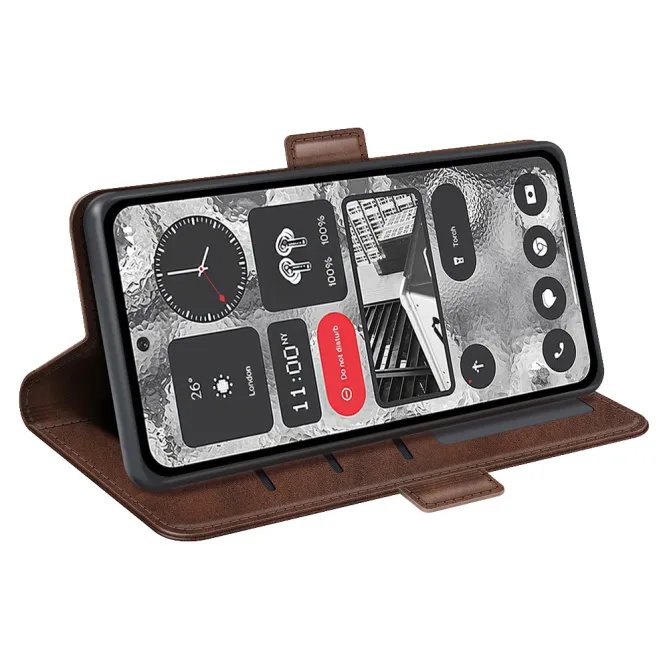 Coque Nothing Phone (2) Simili Cuir Béquille Antichoc Protection