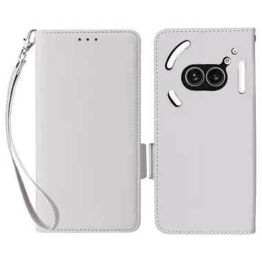 Housse Nothing Phone (2a) Plus / Phone (2a) Simili Cuir Litchi avec Dragonne