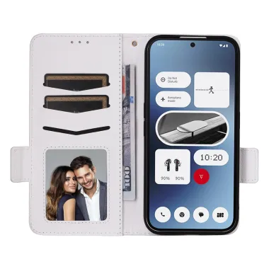 Housse Nothing Phone (2a) Plus / Phone (2a) Simili Cuir Litchi avec Dragonne