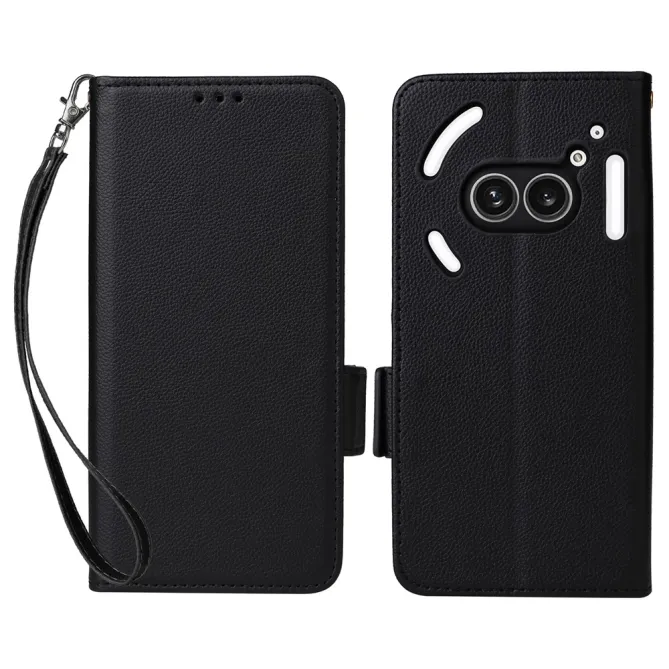 Housse Nothing Phone (2a) Plus / Phone (2a) Simili Cuir Litchi avec Dragonne