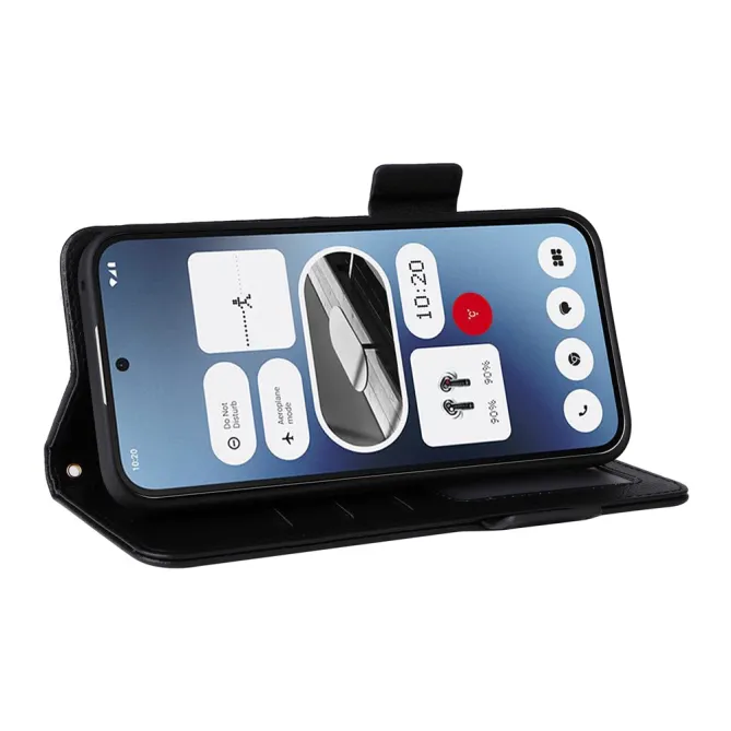 Housse Nothing Phone (2a) Plus / Phone (2a) Simili Cuir Litchi avec Dragonne