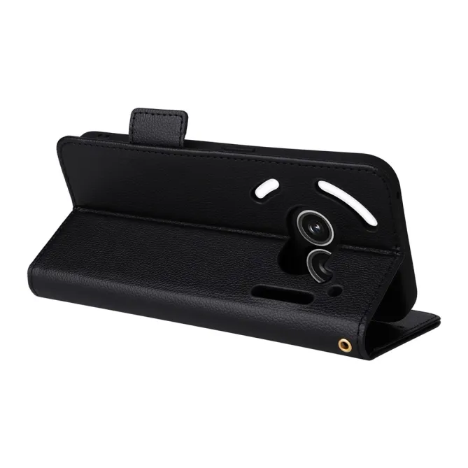 Housse Nothing Phone (2a) Plus / Phone (2a) Simili Cuir Litchi avec Dragonne