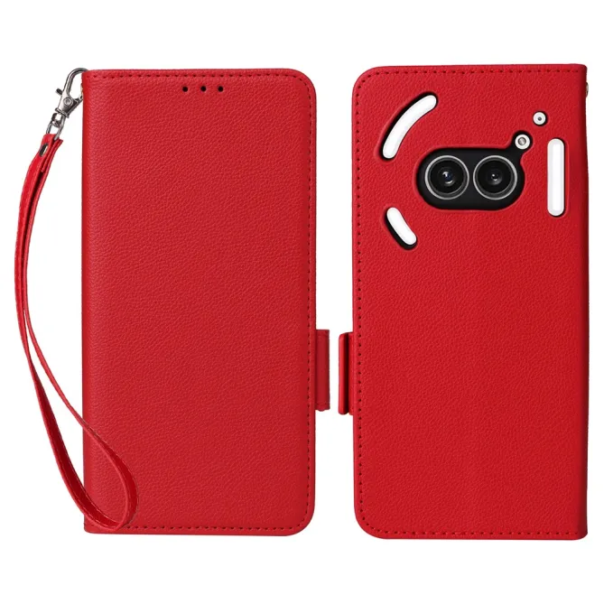 Housse Nothing Phone (2a) Plus / Phone (2a) Simili Cuir Litchi avec Dragonne
